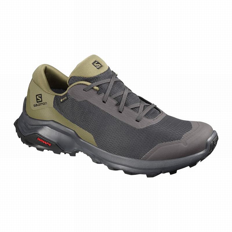 Zapatillas Trekking Salomon Hombre Gris Oscuro / Verde Oliva - Salomon Argentina X REVEAL GORE-TEX ,